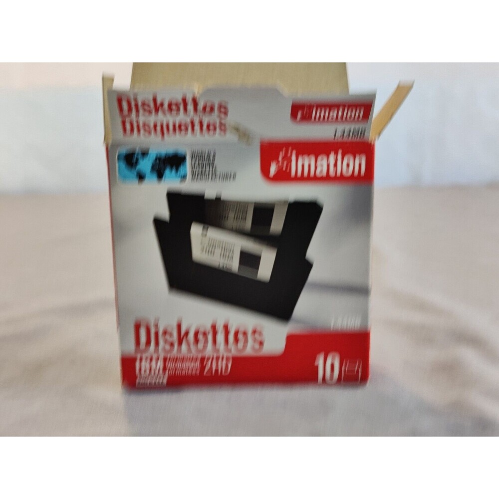 9 Imation 3.5" Floppy Disks Diskettes 10 Pack IBM Format 1.44MB  2HD Open Box